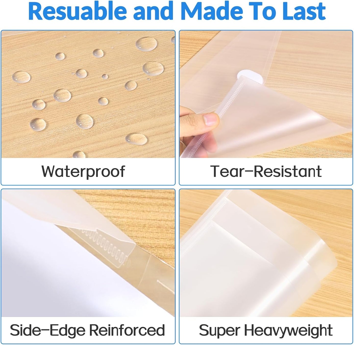 Sooez 6 Pack Plastic Envelopes File Folders, Rainforced Clear Folder Important Document Organizer, A4 Letter Size Bill Receipt Paper Holder Organizer Folder with Closure for School Office