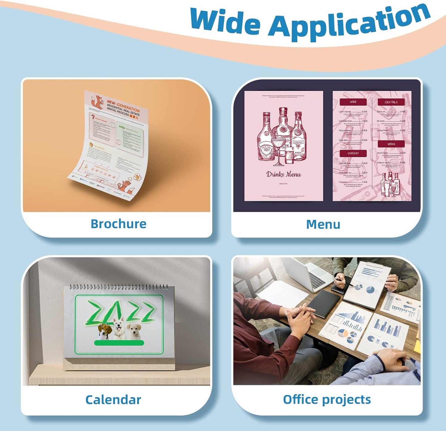 Uinkit 210 Sheets Single Side Thin Paper Glossy Photo Print Inkjet 8.5x11 Letter Size 30lb DIY Chip Bag Party Favors Brochure Flyer Picture Photos Printer 115gsm