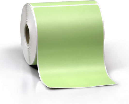 4" X 6" Direct Thermal Perforated Stickers Labels for Shipping Labels, Inventory, and Color Coding - Compatible with Zebra, Rollo, Godex and More (Green, 12 Rolls)