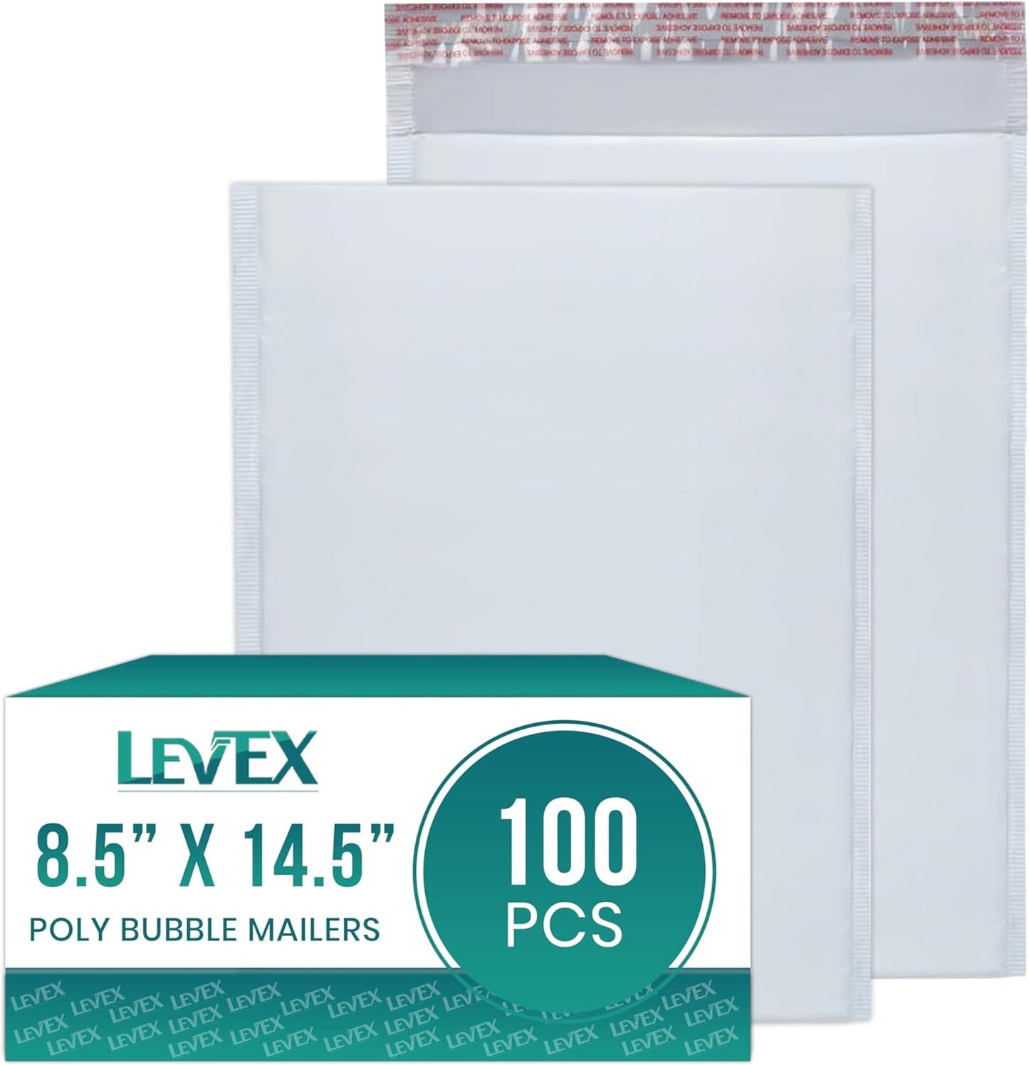 Levex - #3 8.5" x 14.5" [100 Pack] Poly Bubble Mailers, Padded Envelope Mailers, Packing Envelope & Mailing Bags for Shipping