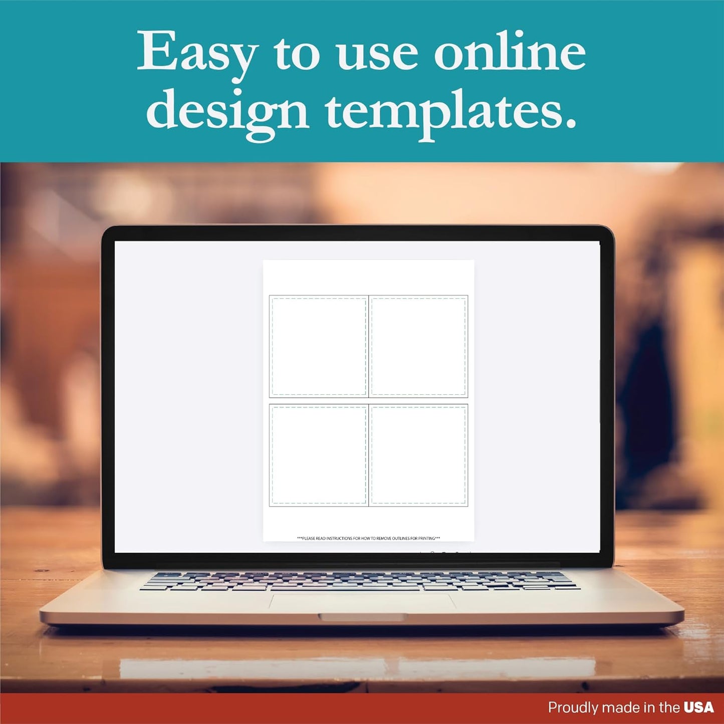 Premium Label Supply White Sticker Square Labels – 4" x 4" – Laser/Inkjet Compatible – (4 per Sheet), 500 Sheets - 2,000 Total Adhesive Labels