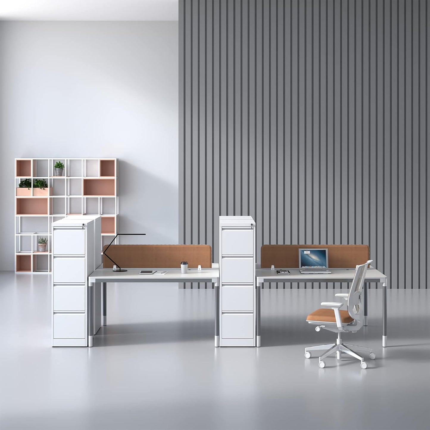 4 Drawer File Cabinet with Lock, Vertical File Cabinet with Lock, Locking File Cabinet Hanging Files for A4/ Legal/Letter,White