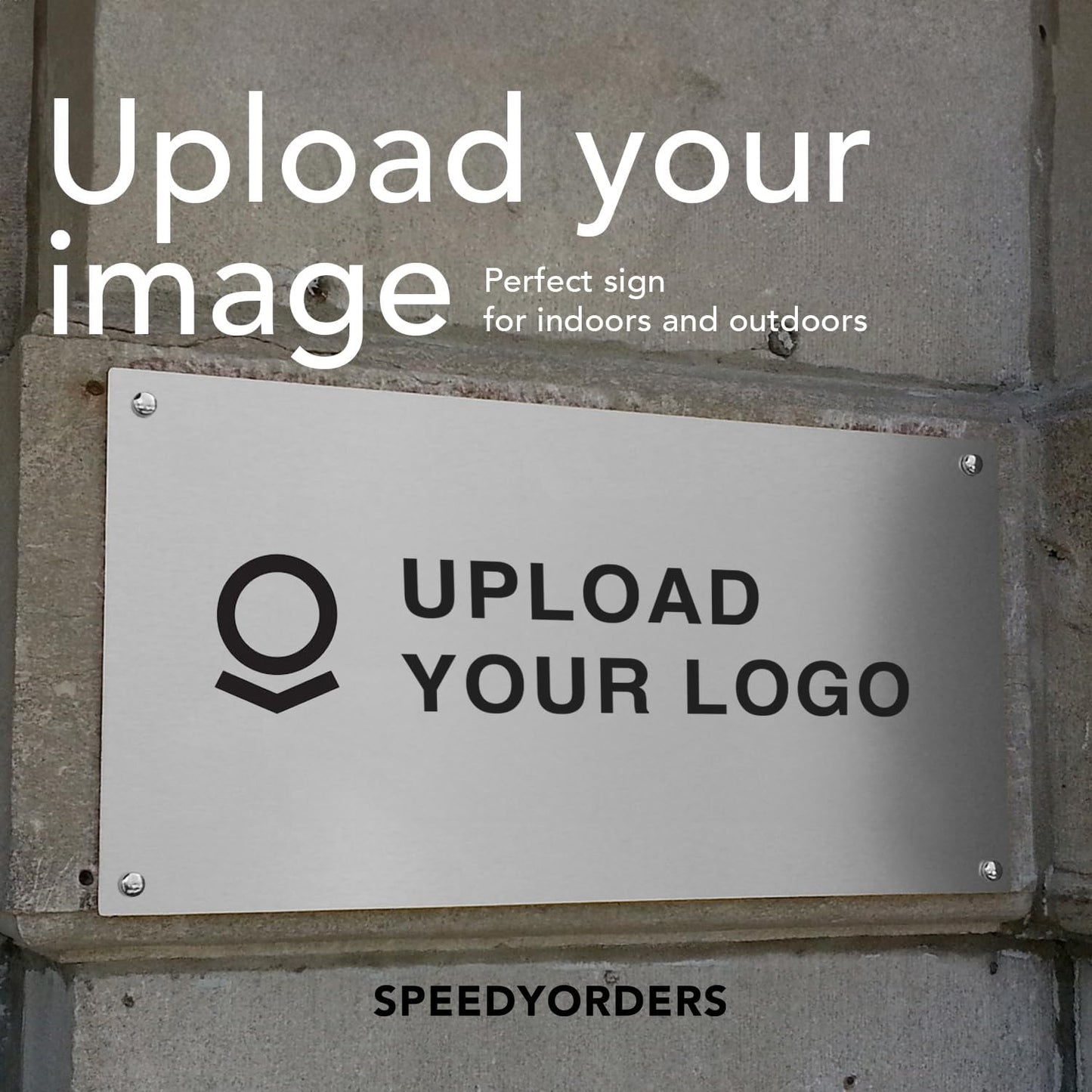 Custom Metal Signs, Personalized Aluminum, Customized Safety, Business Signs, Waterproof Outdoor, White Aluminum (Logo, 36x24 In)