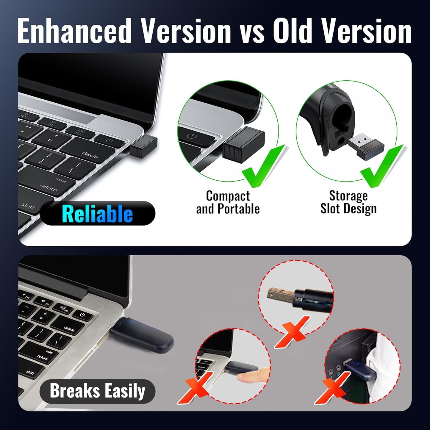 Tera Barcode Scanner Wireless Versatile 2-in-1 (2.4Ghz Wireless+USB 2.0 Wired) with Battery Level Indicator, 328 Feet Transmission Distance Rechargeable 1D Laser Bar Code Reader USB Handheld (Black)