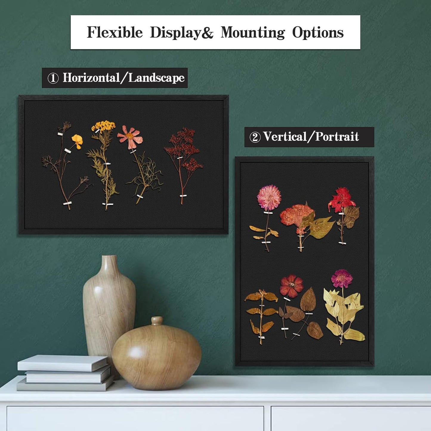 2 Pack Large Bulletin Board, 23 "x17 Black Cork Boards for Walls with Frame, Pin Display Board Vision Board for Home School Office Decor