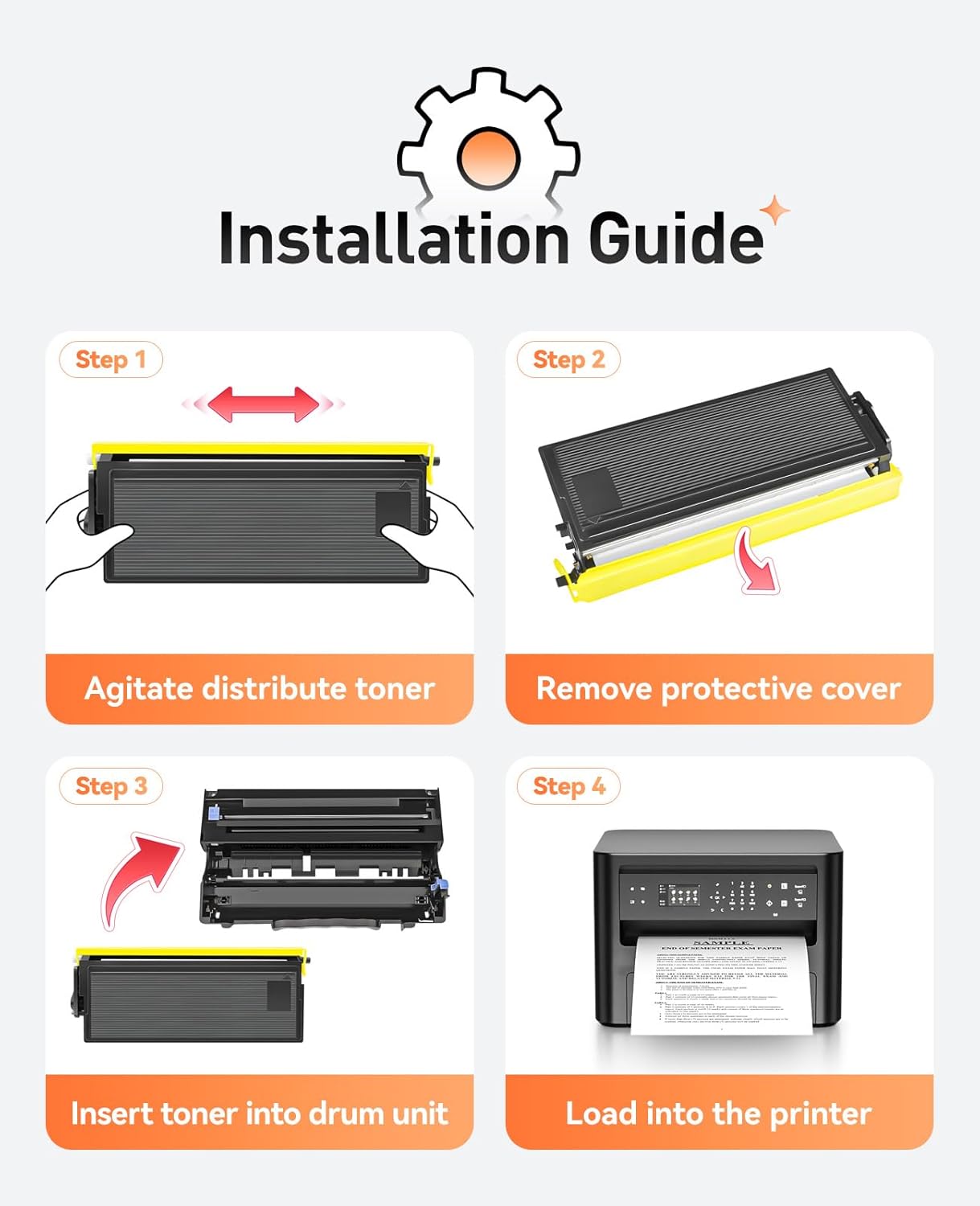 TN540 Toner Cartridge Black 1-Pack High Yield Replacement for Brother TN-540 Compatible with Brother DCP-8040 8045D 8045DN HL-5130 5140 HL-5150DLT HL-5170N MFC-8120 MFC-8440 MFC-8640D MFC-8840 Printer
