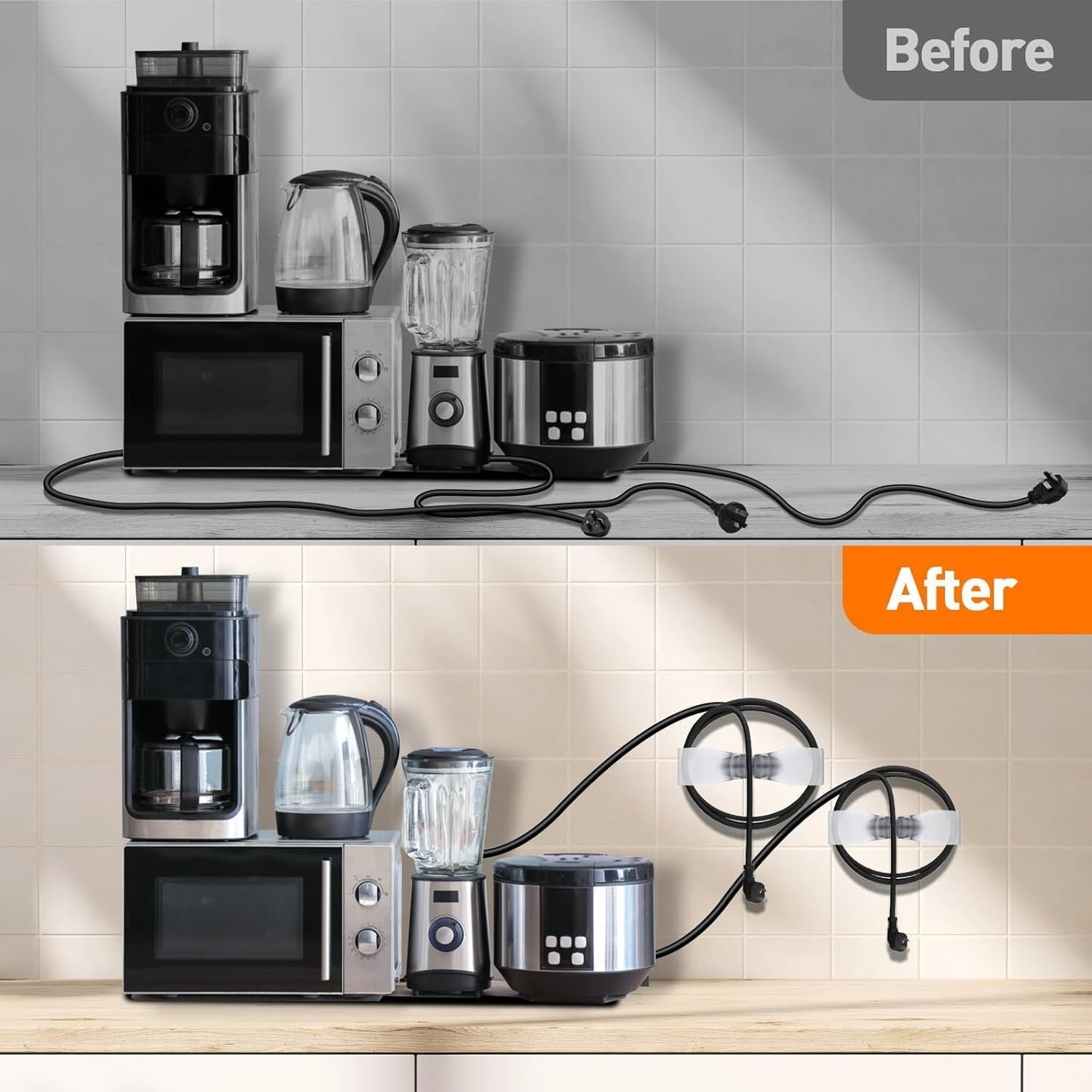 Appliance Cord Organizer for Kitchen Appliances Stick On Cable Winder Keeper, Hook Clip for Kitchenaid Mixer, Home Gadget Accessories for Easy Storage and Organization(8PCS)