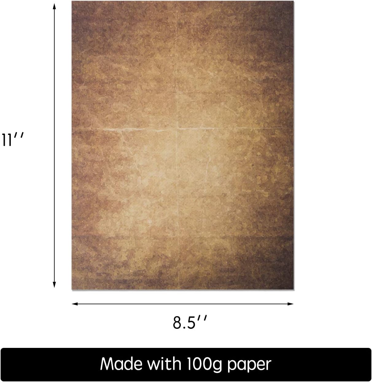 48 Aged Paper -Vintage Letter Papers With Classic Aged Paper Designs- Six Old Looking Styles Perfect for Vintage Letters - Vintage Printing paper, Vintage Writing Paper, 8.5 x 11 inches (Pack of 48)