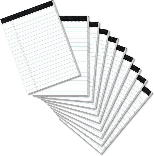 10 Pads Legal Pads 4x6 Inch Lined Ruled Perforated Writing Pad Small Notepads for Grocery List Shopping List To-Do List Narrow Rule Pad (30-Sheet/Pads) College Ruled Memo Pad Scratch Pad Lined Note