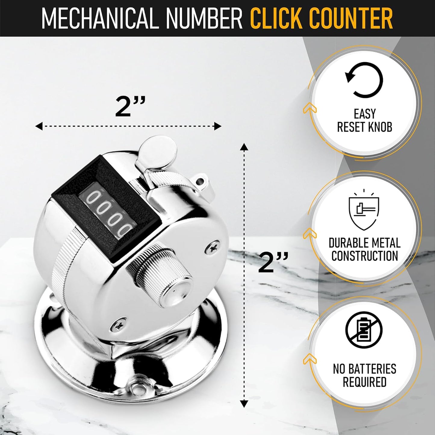 TC-08 Desk Tally Counter with Base, Digital Desktop Counter Clicker Mechanical Number Click Counter (12)