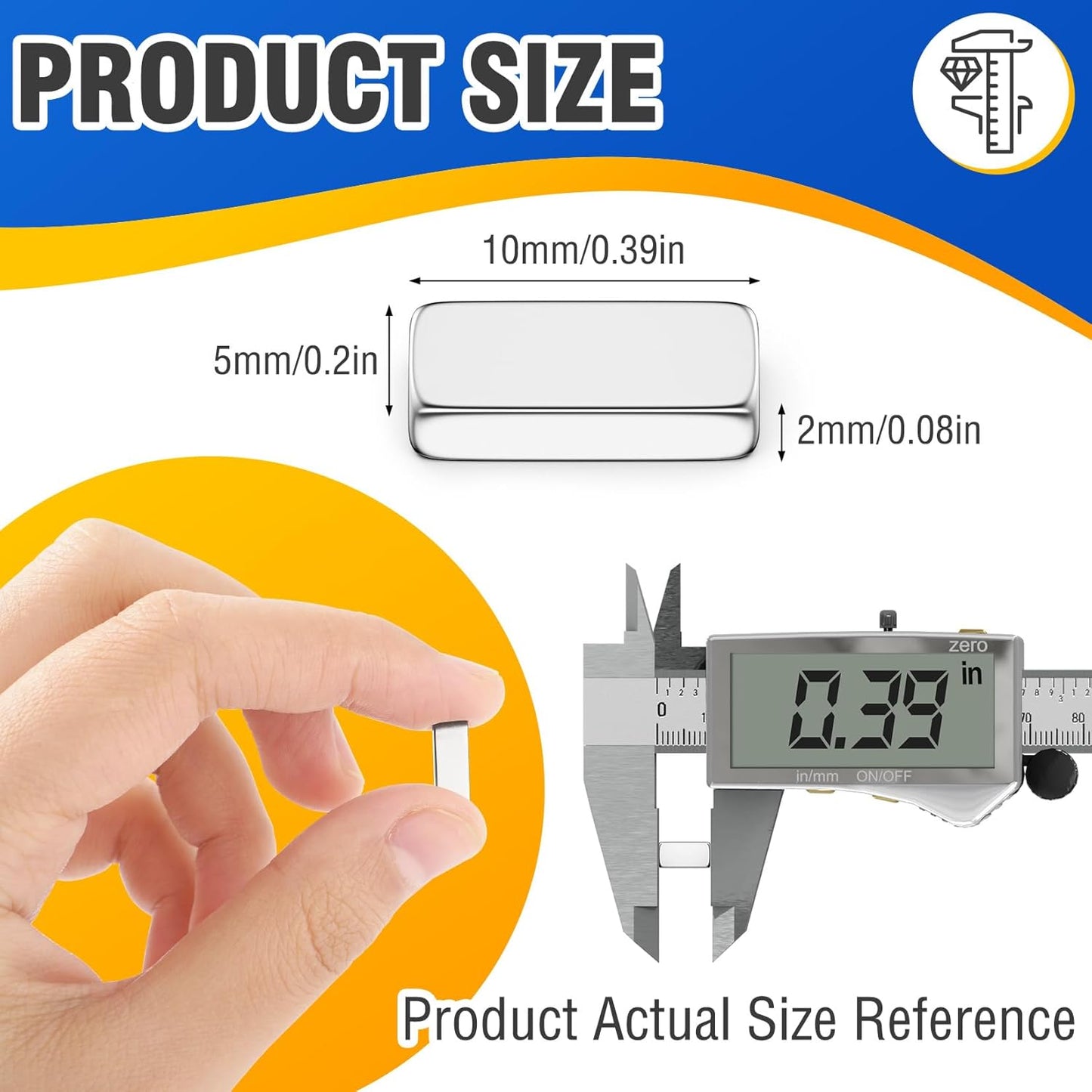 Grtard 100 Pack Neodymium Magnets - Super Strong Rare Earth Magnets, Small Rectangular, 10 x 5 x 2mm