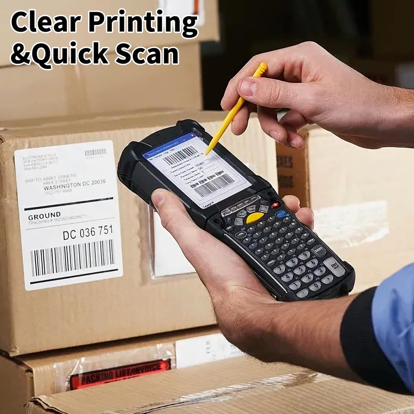 BESTEASY 3-1/3 X 4 Inches Shipping Address Labels, Thermal Sticker Labels, 6 up Self Adhesive Sticker for Laser and Inkjet Printer, 500 Sheets 3000 Labels