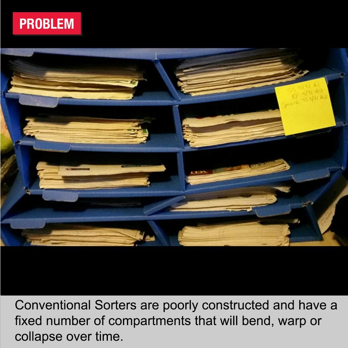 Ultimate Office TierDrop Jumbo 8-Compartment High-Wall Sorter - Sorts Documents, Forms & Mail - Durable Construction Features Expandable, Modular, No-Tool Assembly Design (Gray w/Black)