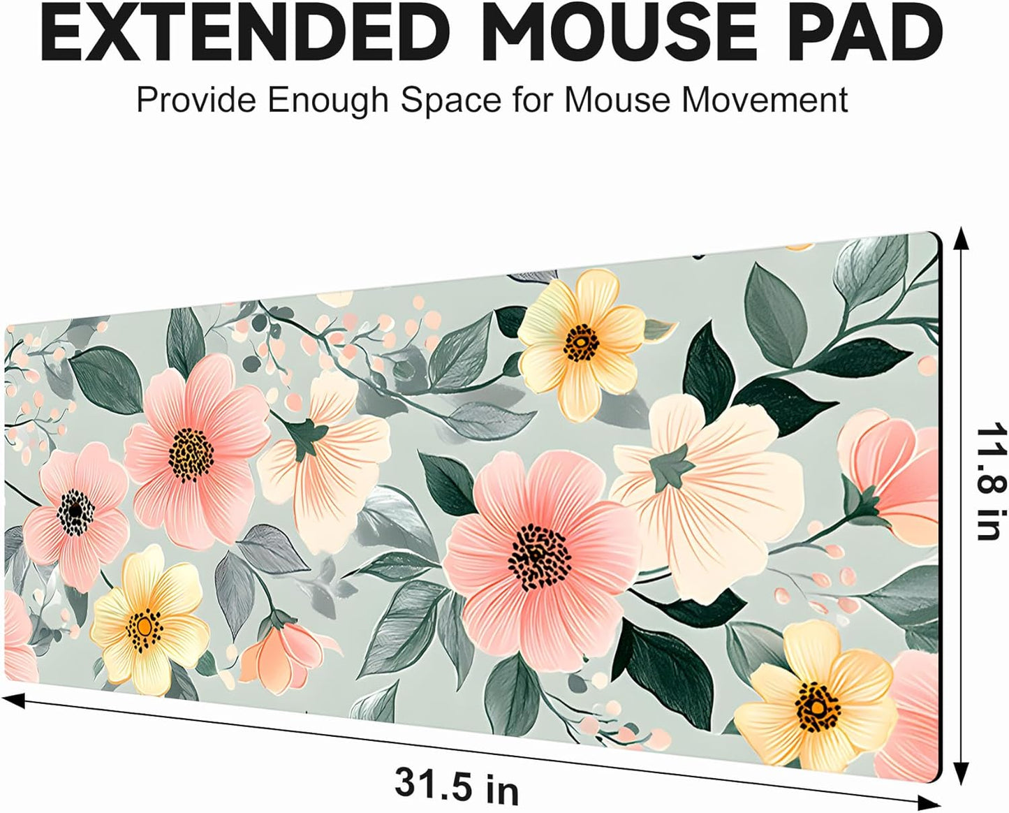 Large Gaming Mouse Pad (31.5"x11.8") - XXL PU Leather Waterproof Desk Mat with Non-Slip Rubber Base for Keyboard, PC & Office