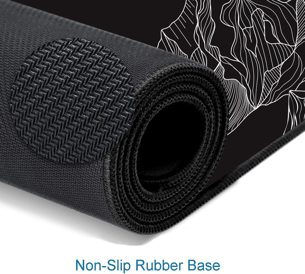 Large Mouse Pad Gaming, Mousepad with Stitched Edges, Non-Slip Rubber Base Keyboard Mouse Mat Desk Pad for Work, Game, Office, Home, Black and White Abstract Mountain