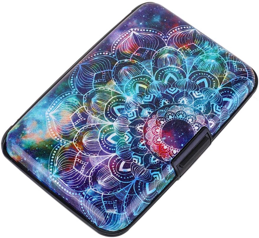 ELFISH Mini RFID Aluminum Wallet Credit Cards Holder Business Card Case Metal ID Case for Men Women (Acolorful)