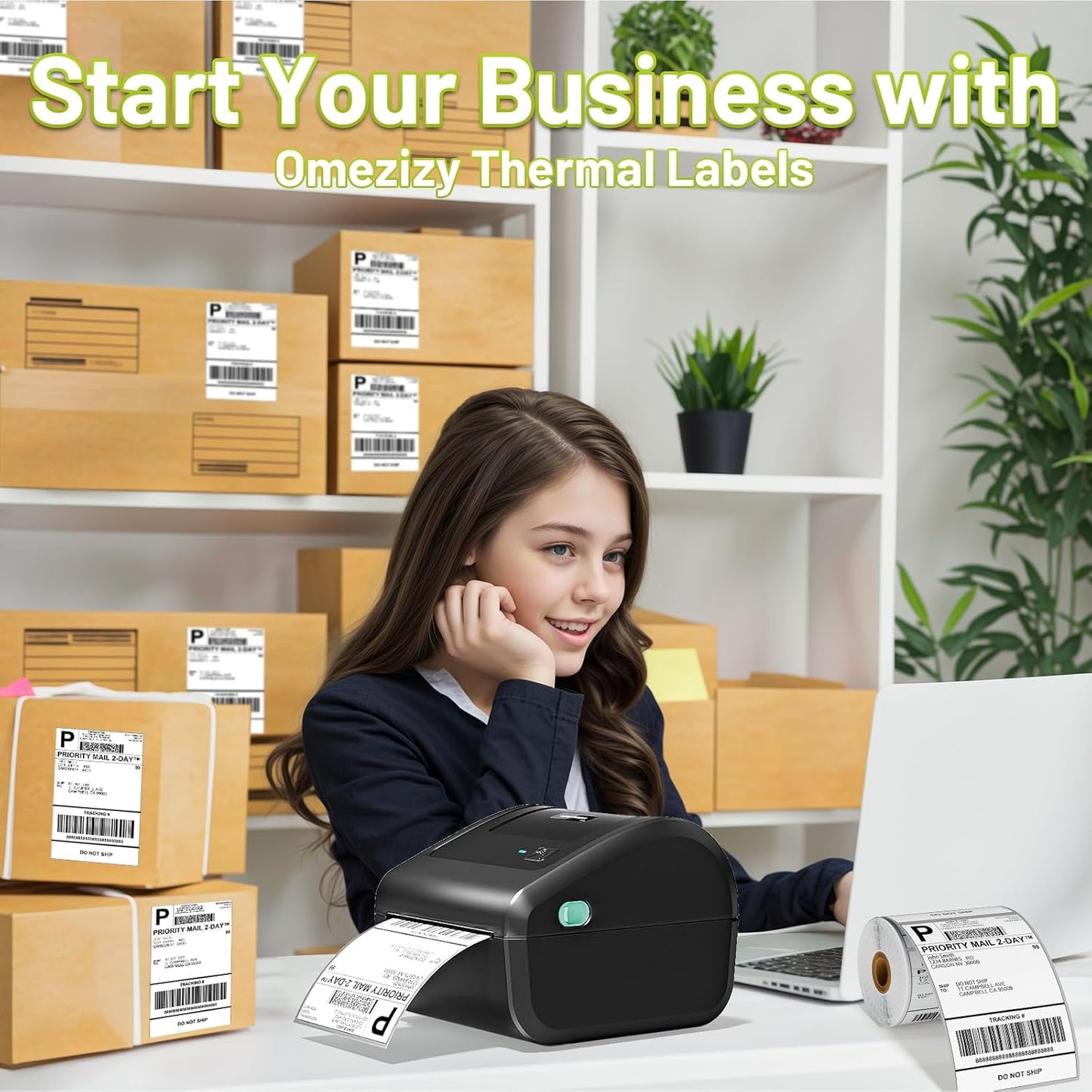 4x6 Thermal Labels, Shipping Address Label (Pack of 100 4x6 Roll Labels) - Compatible with JADENS, Phomemo, Rollo, Zebra, Omezizy and Other Thermal Printers