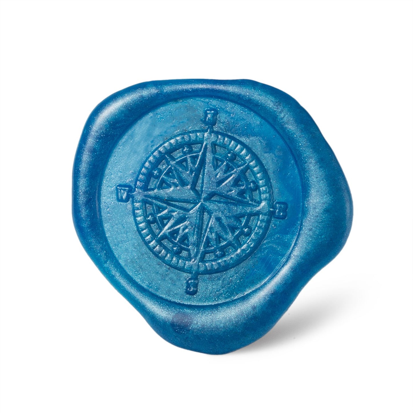 Mceal Wax Seal Stamps Large Seal 1 1/5"(30mm) Dia, Silver Brass Head with Wooden Handle (Compass)