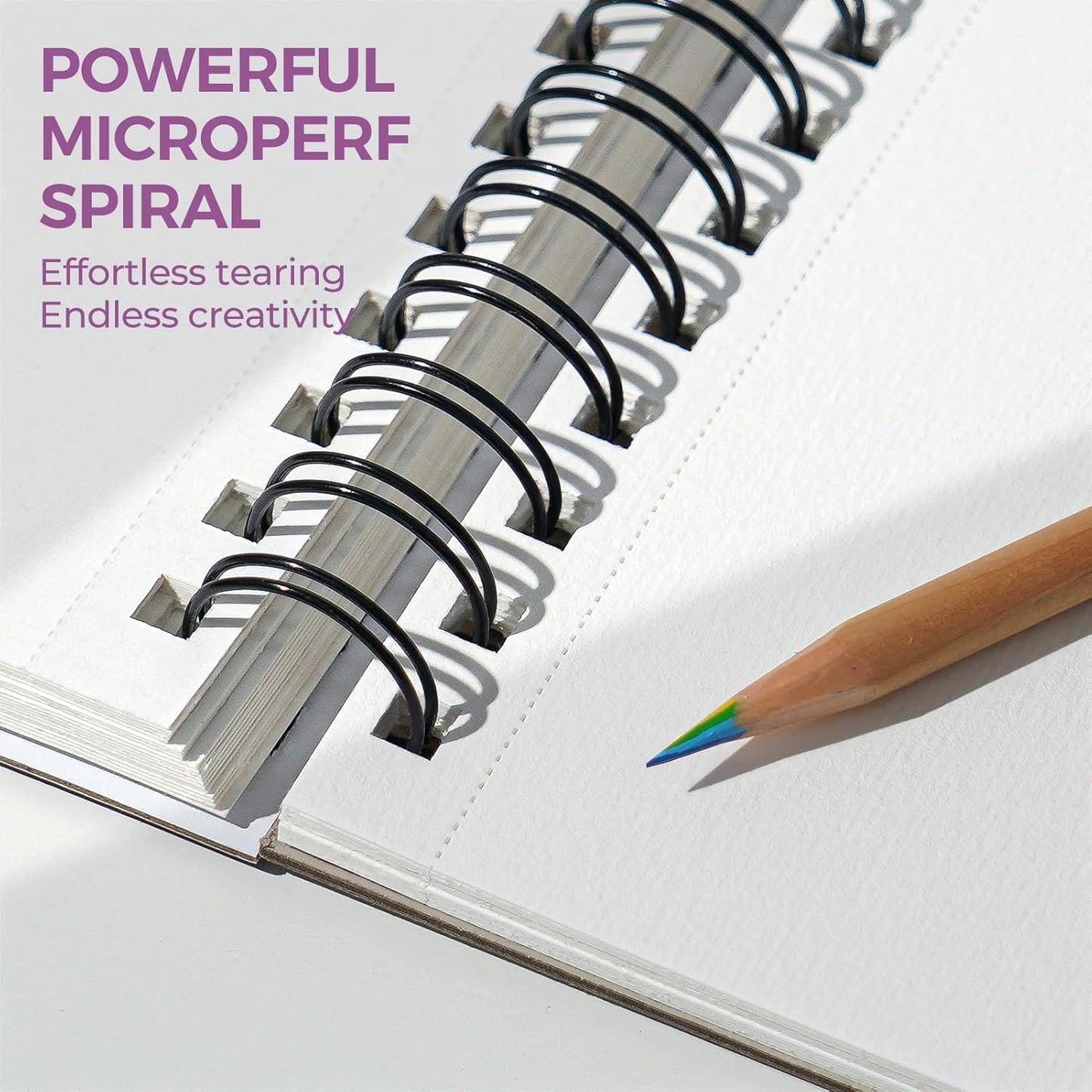 Funto Watercolor Pad 5.5x8.5, 30 Sheets, 140lb/300gsm, Double-Sided Cold Press, Spiral Bound, Heavyweight Paper for Watercolor Painting