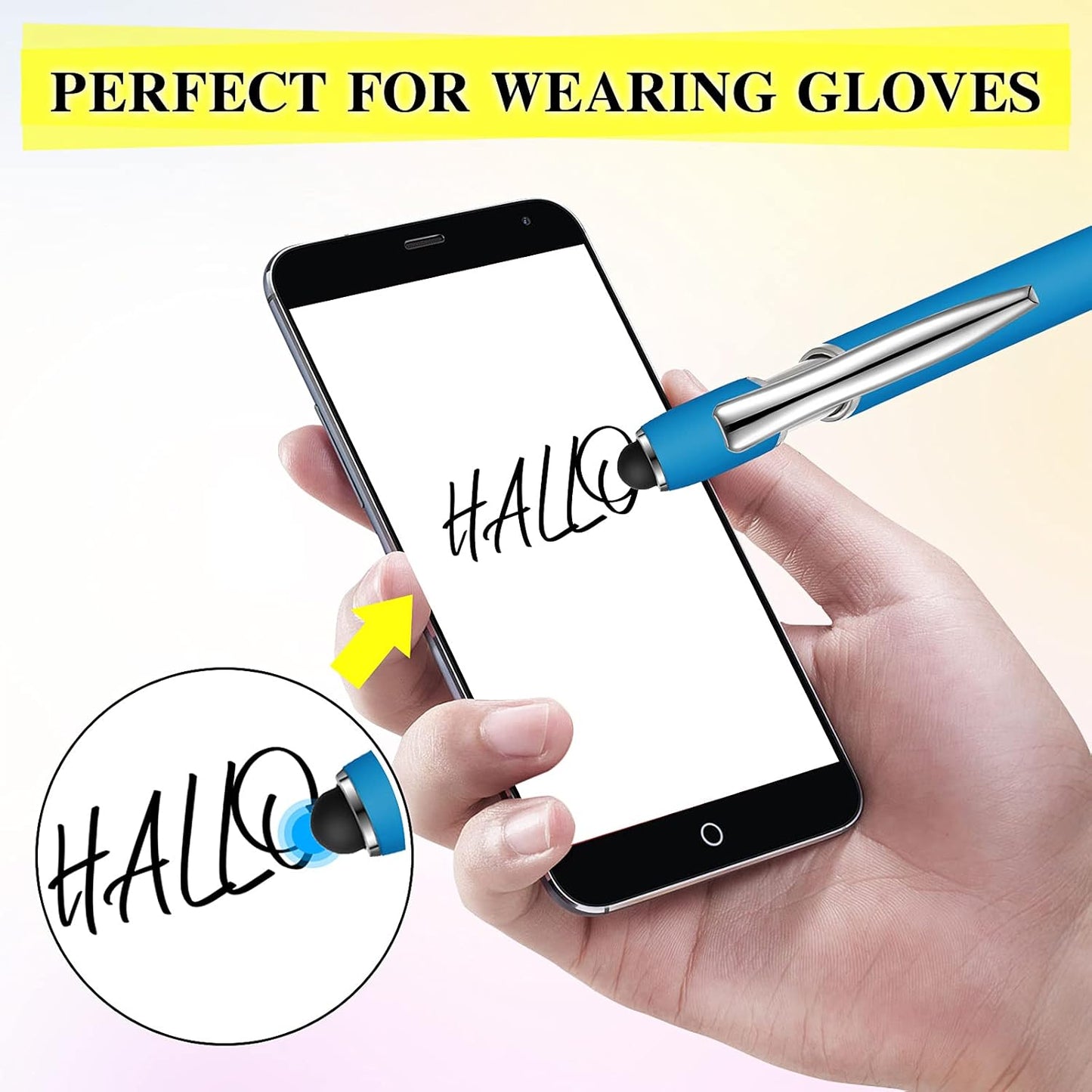 Zonon 38 Pieces Rubberized Ballpoint Pen with Stylus Tip Stylish Metal Pen Capacitive Styli with Soft Rubberized Grip, Black Ink for Most Devices(Assorted Colors)