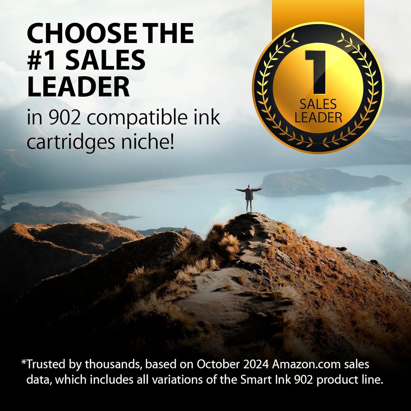 Smart Ink Compatible Ink Cartridge Replacement for HP 902 XL 902XL (4 Combo Pack) to use with Officejet Pro 6978 6968 6974 6975 6960 Officejet 6951 6954 6956 6958 Printers