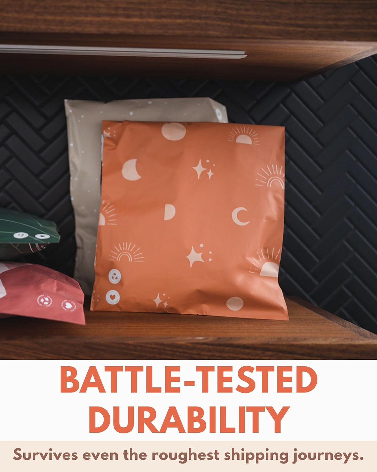 Poly Mailers 6x9-25 Pack Biodegradable Shipping Bags for Stationery and Small Accessories - Impack Self-Seal Waterproof Thick Mailing Envelope for Small Items - Celestial Tan