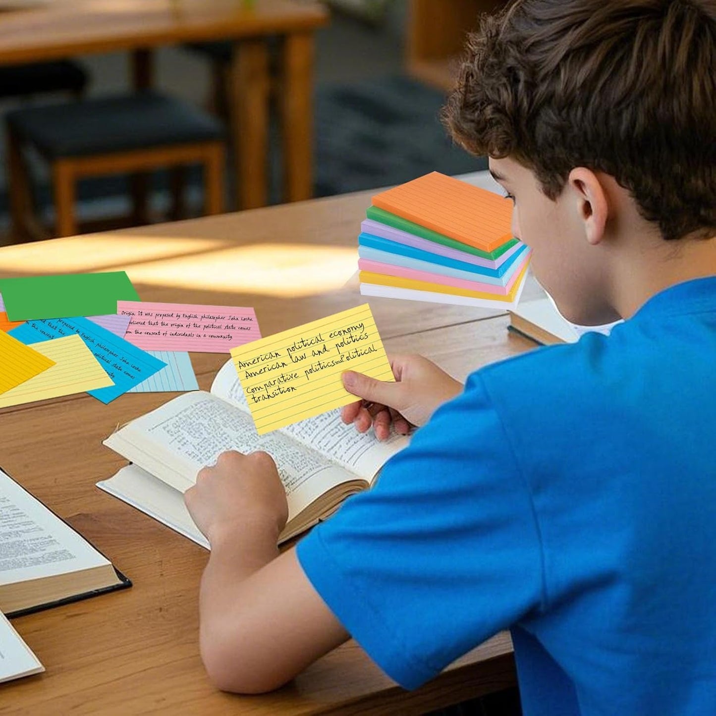 300PCS Index Cards 3x5, Colored Ruled Index Cards for Back to School, Heavy Notecards for Studying Learning Taking Notes School College Office Supplies, 8 Colors