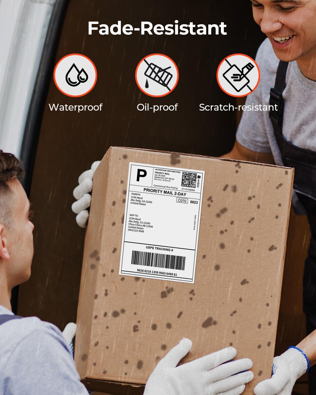 MUNBYN 4x6 Inch Direct Thermal Labels, 6000 Labels/12 Stacks(500 Pcs per Stack), Fanfold Shipping Label Paper for Thermal Printers, Permanent Adhesive Mailing Postage Labels for Shipping Packages