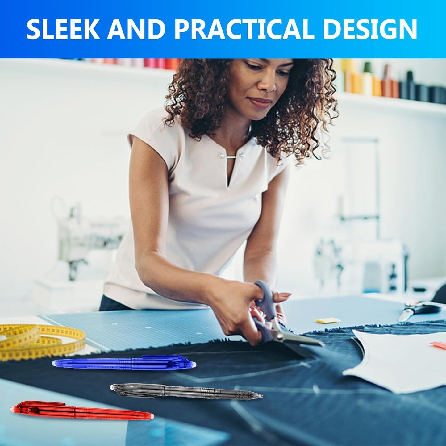 12pcs Heat Erasable Pens for Fabric Marking - Quilting, Sewing, DIY Dressmaking, Tailors Chalk