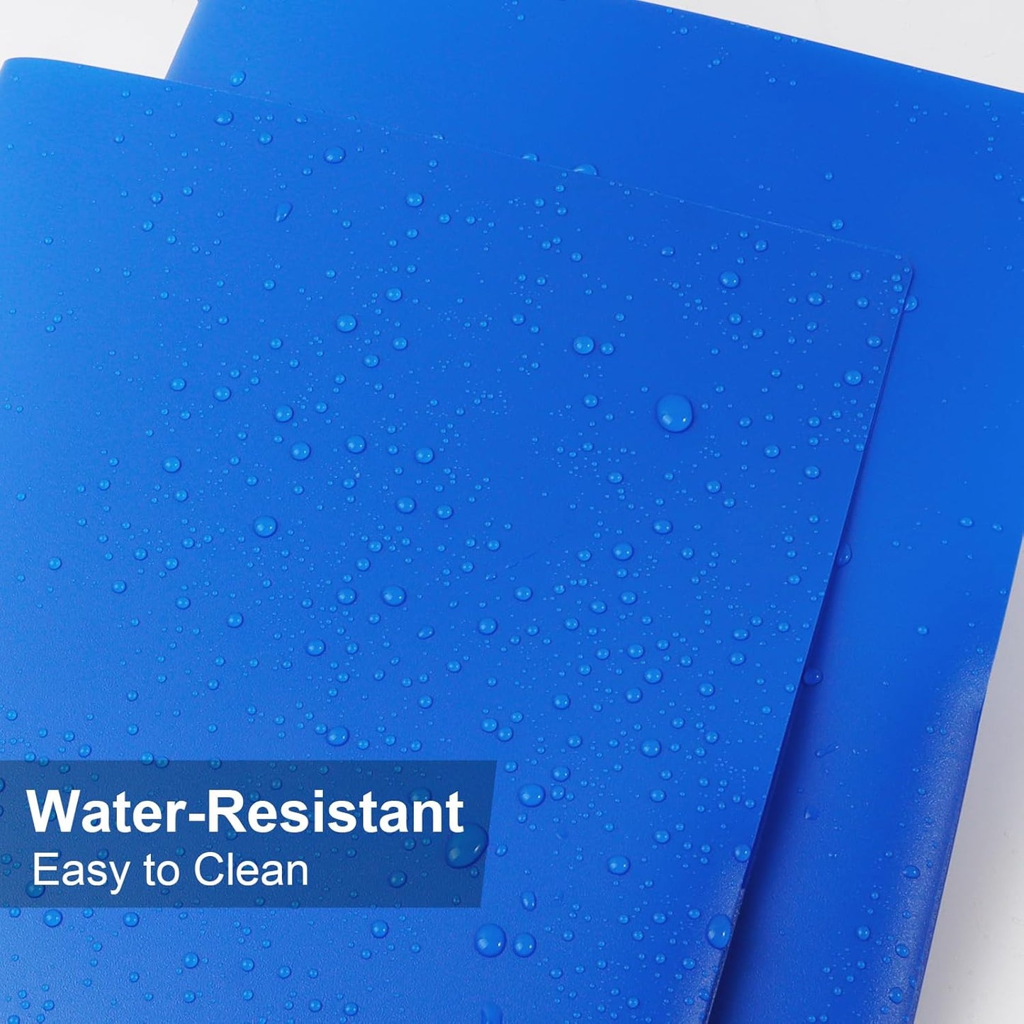 6-Pack Plastic Folders with Pockets,2-Pocket Poly Folders Holds 8-1/2" x 11" Paper for School/Office/Home, Blue