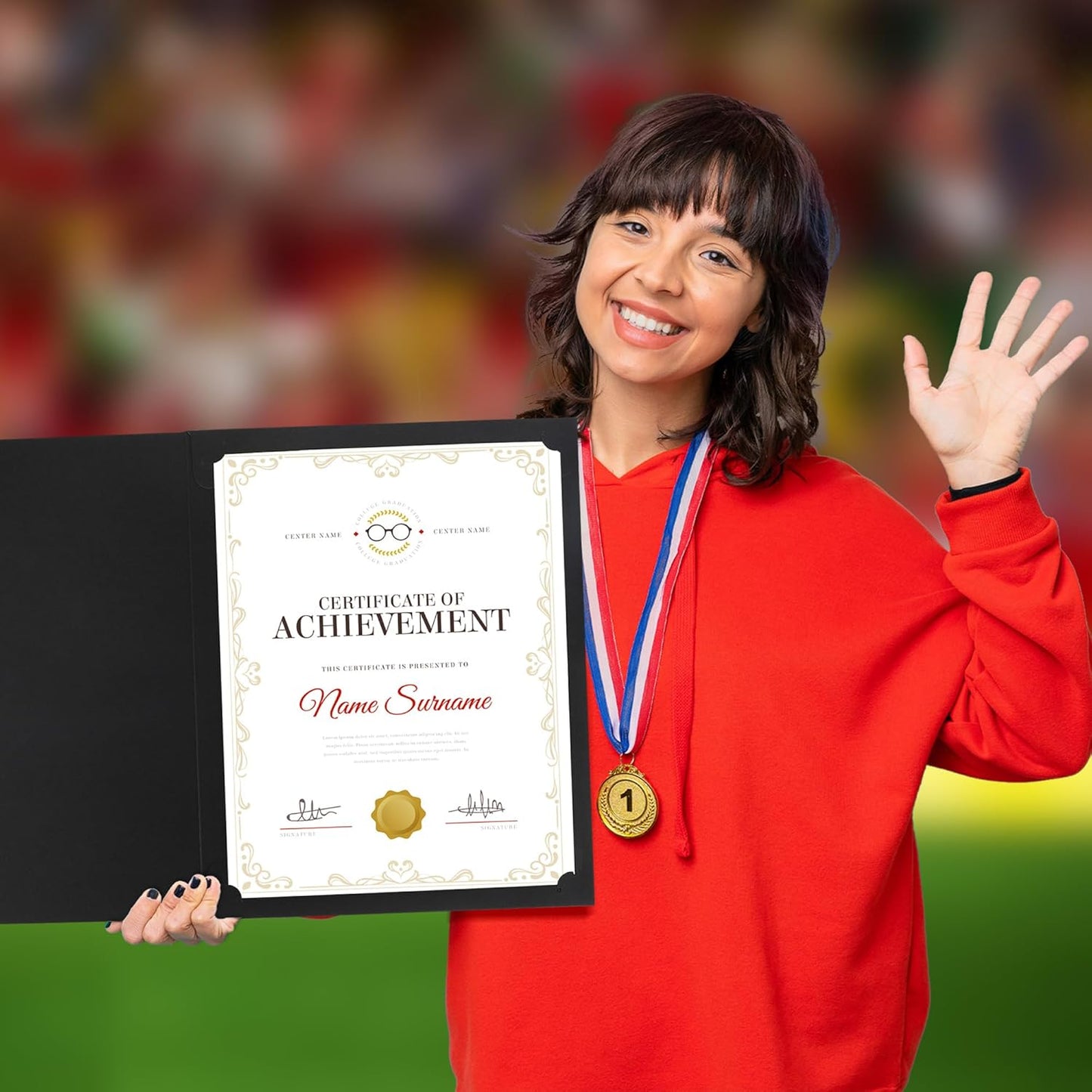 GNL Certificate Holders - 10 Packs Black Diploma Holders, Certificate Covers with Gold Foil Border, for Letter Size 8.5 x 11 Certificate Paper, Award, Graduation, Documents