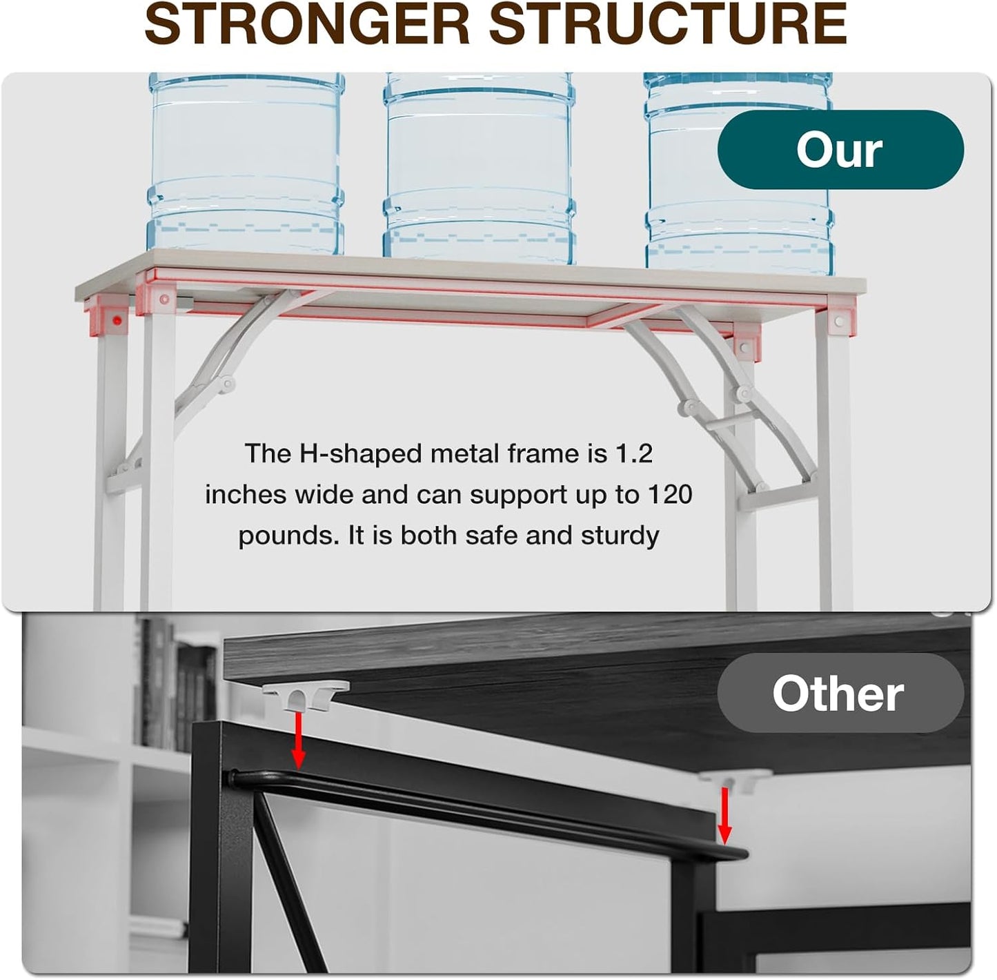 TEMI Small Computer Desk Folding Table - 35.8" Foldable Office Desk, No Assembly, Perfect for Small Spaces in Bedroom, Dorm, or Apartment, Portable Mini Desk or Study Table Compact Design, White Ash