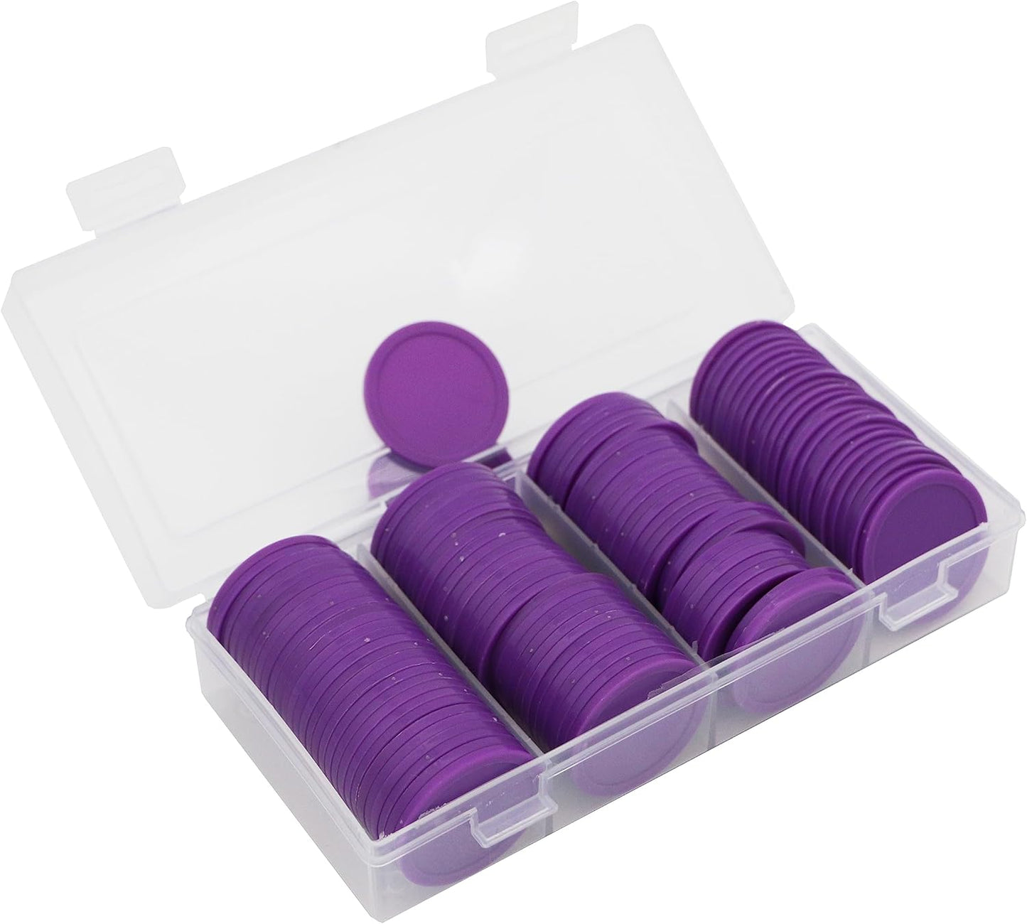 35MM/1.37-inch Box of 120 Counting Coins for Poker Chips and Game Coins (Purple, 35MM/1.37-inch)