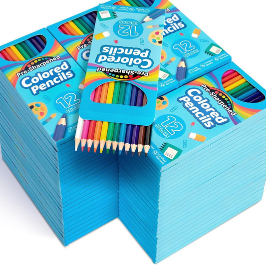 Jumlys 1152 Count Colored Pencils Bulk, 96 Packs Pre-sharpened Coloring Pencils for Kids in 12 Colors, Bulk School Supplies for Teachers, Ideal Back to School Supplies & Classroom Prizes