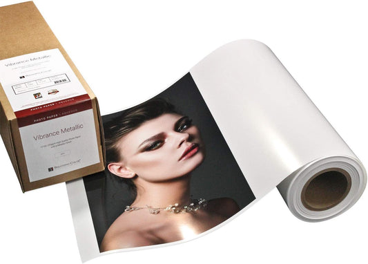 Vibrance Metallic Photo Printer Paper 10 mil 255 gsm Premium Photo Paper Roll 3in Core 36 inches x 100 feet Works with Most Inkjet Printers Including Professional Makes and Models Like Epson Canon HP
