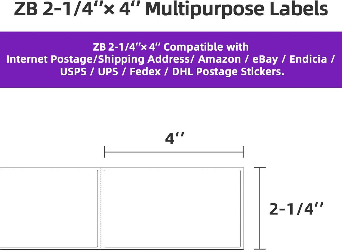AveneMark 12 Rolls Direct Thermal Label 2.25" x 4" Shipping Labels for Mailing, Postage, Address, Perforated & Compatible with Zebra Desktop Printers & Rollo Desktop Label Printer (350 Labels/Roll)