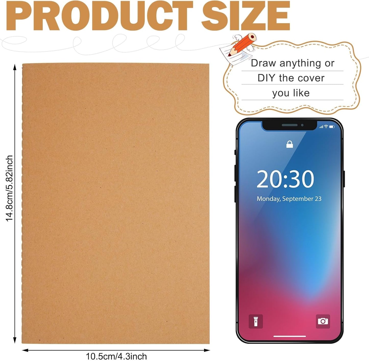 150 Pack Kraft Notebook Journals 5.82 Inch x 4.13 Inch A6 Journal Softcover Notebooks Bulk for Kids Student Writing Sketch Travel Journal Office Notepad with 48 Pages 24 Sheets, Lined (Brown)