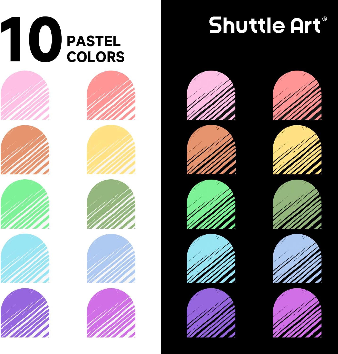 Shuttle Art Colored Retractable Gel Pens, 10 Pastel Ink Colors, Cute Pens 0.7mm Fine Point Quick Drying for Black Paper Writing Drawing Journaling Note Taking School Office Home