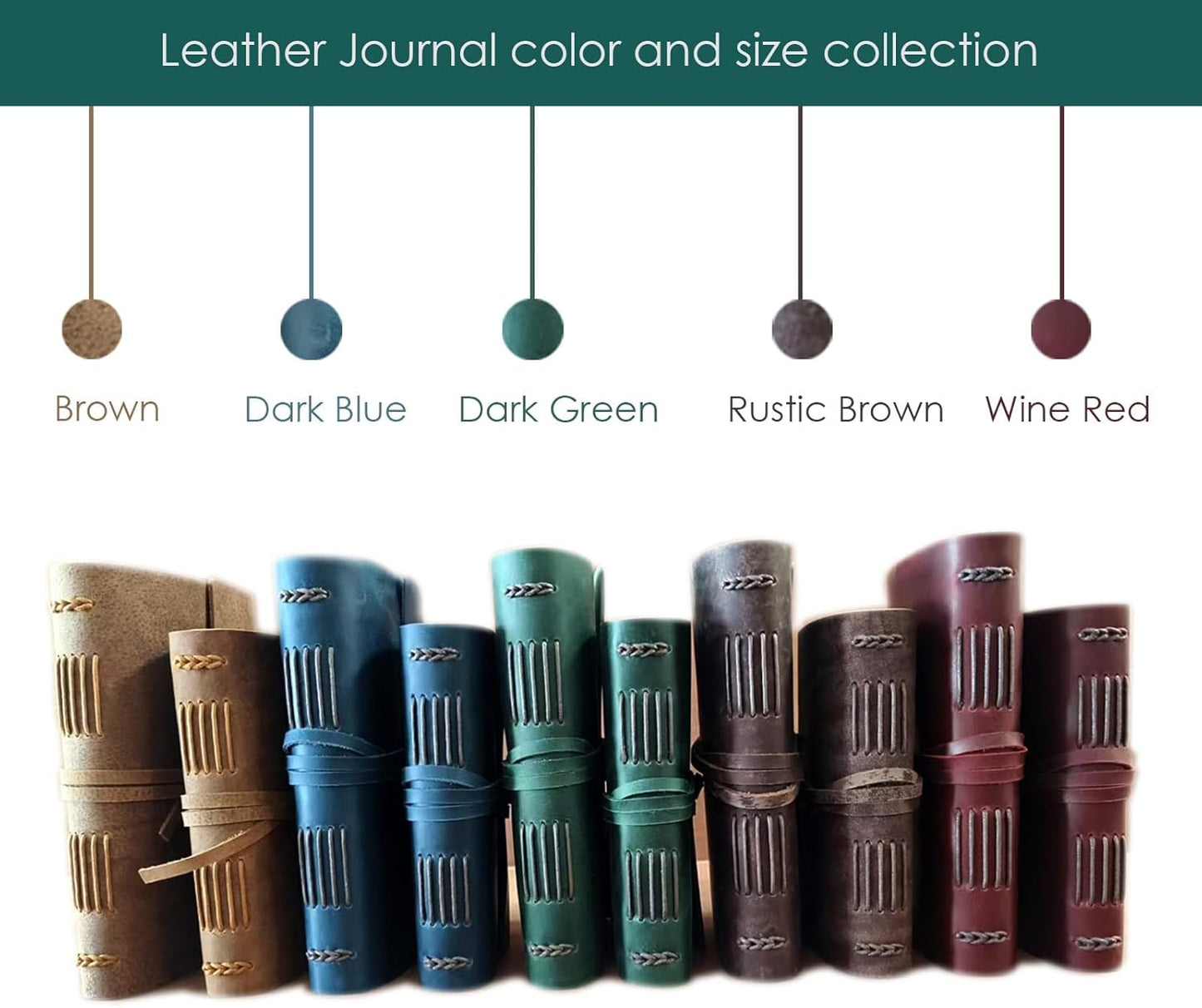 Red Notebook Journal - Genuine Leather Journals for Writing Small Size Diary 5.5x7.5 Inch, Notepad For Women and Man, Gifts,Work,Travel Wine Red