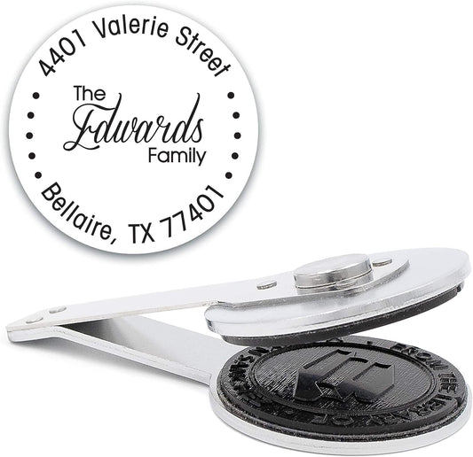 Custom Monogram Address Desk Embosser - Personalized Round Seal- Insert Only - Style EMD-021