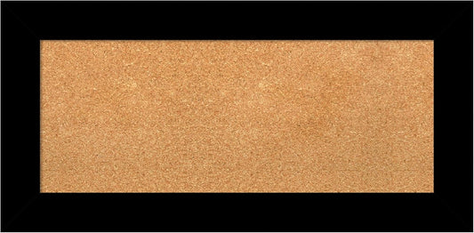 Amanti Art Natural Cork Board for Wall, 17x35 Vision Board with Black Wood Frame, Medium Corkboard Office Decor for Home Organization, Casual Corkboard Pinboard to Display Items for Home Organization