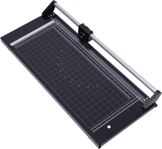 24 Inch Rolling Cutter Precision Rotary Paper Trimmer,Manual Heavy Duty Professional Rolling Trimmer for Photo Paper,Film,Art Paper Jam,Office Paper, Thin Plastic Soft Board,PVC,Cutting Table