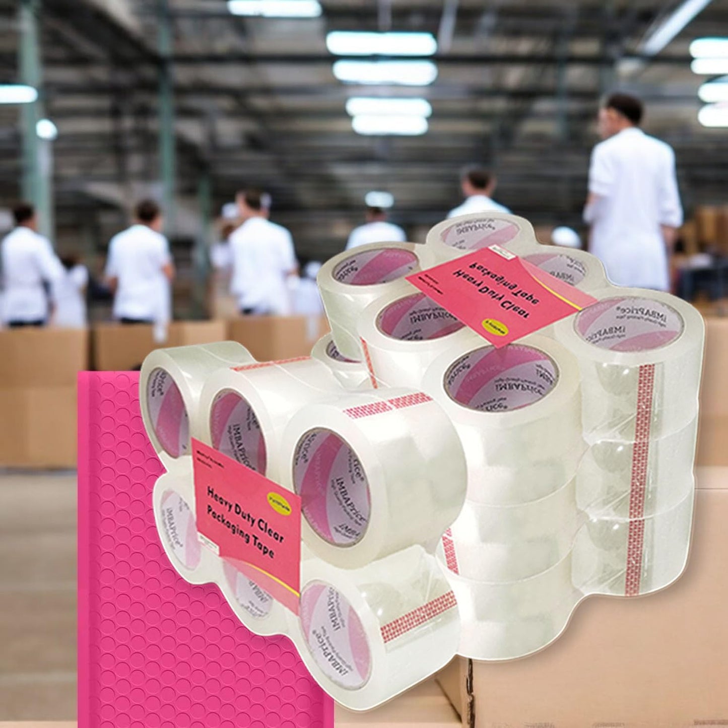 iMBAPrice 3-Inches Clear Packaging Tape, 6 Roll of 110 Yards (24 x 330 Feet) Long 3" Wide Shipping Tape for Box Office Moving Packaging Shipping