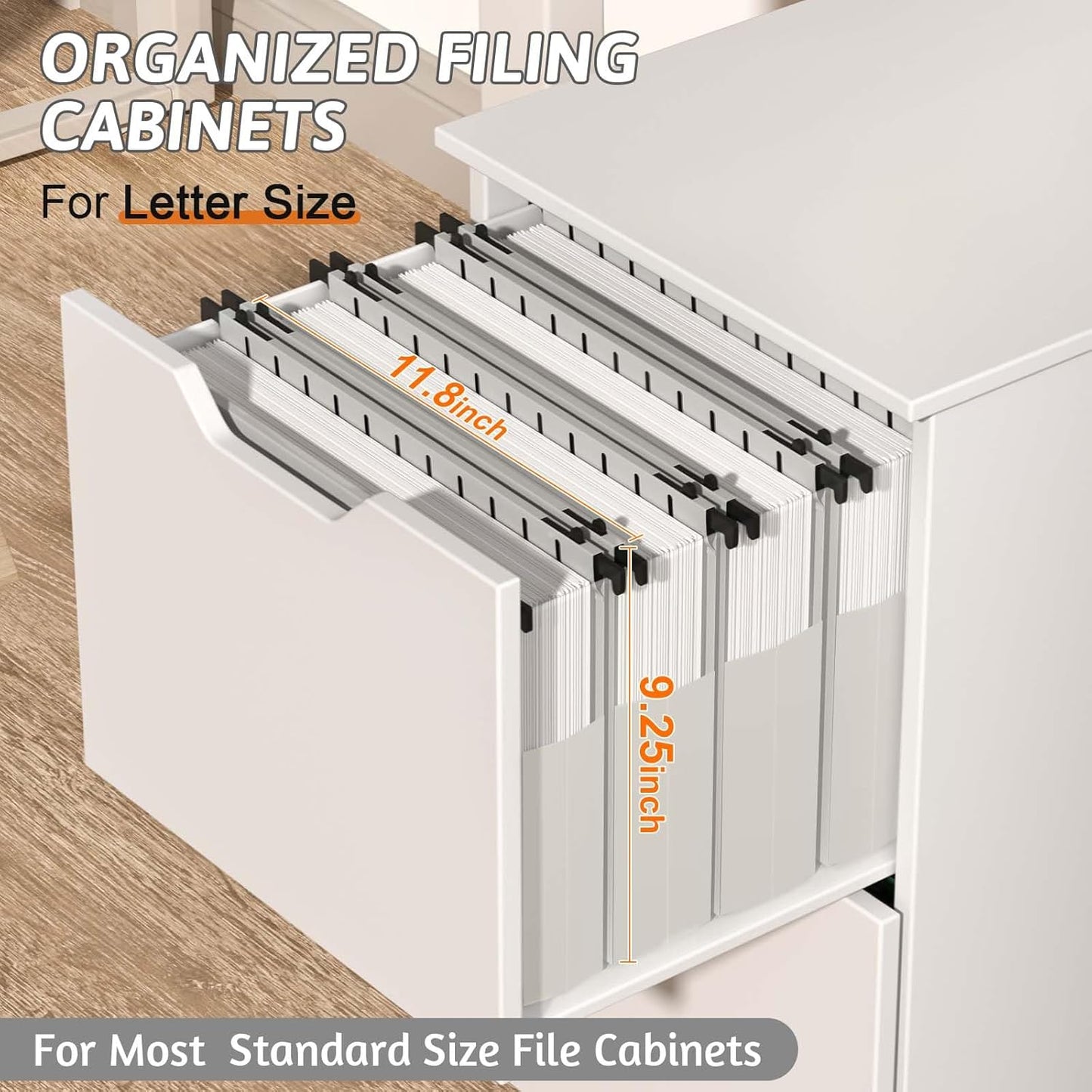 Plastic Extra Capacity Hanging File Folder Letter Size,12 Pack Reinforced Expandable Hanging Folders,Heavy Duty 2 Inch Expansion,Adjustable Tabs,Hanging Organizer Designed for Bulky Files(Gray)