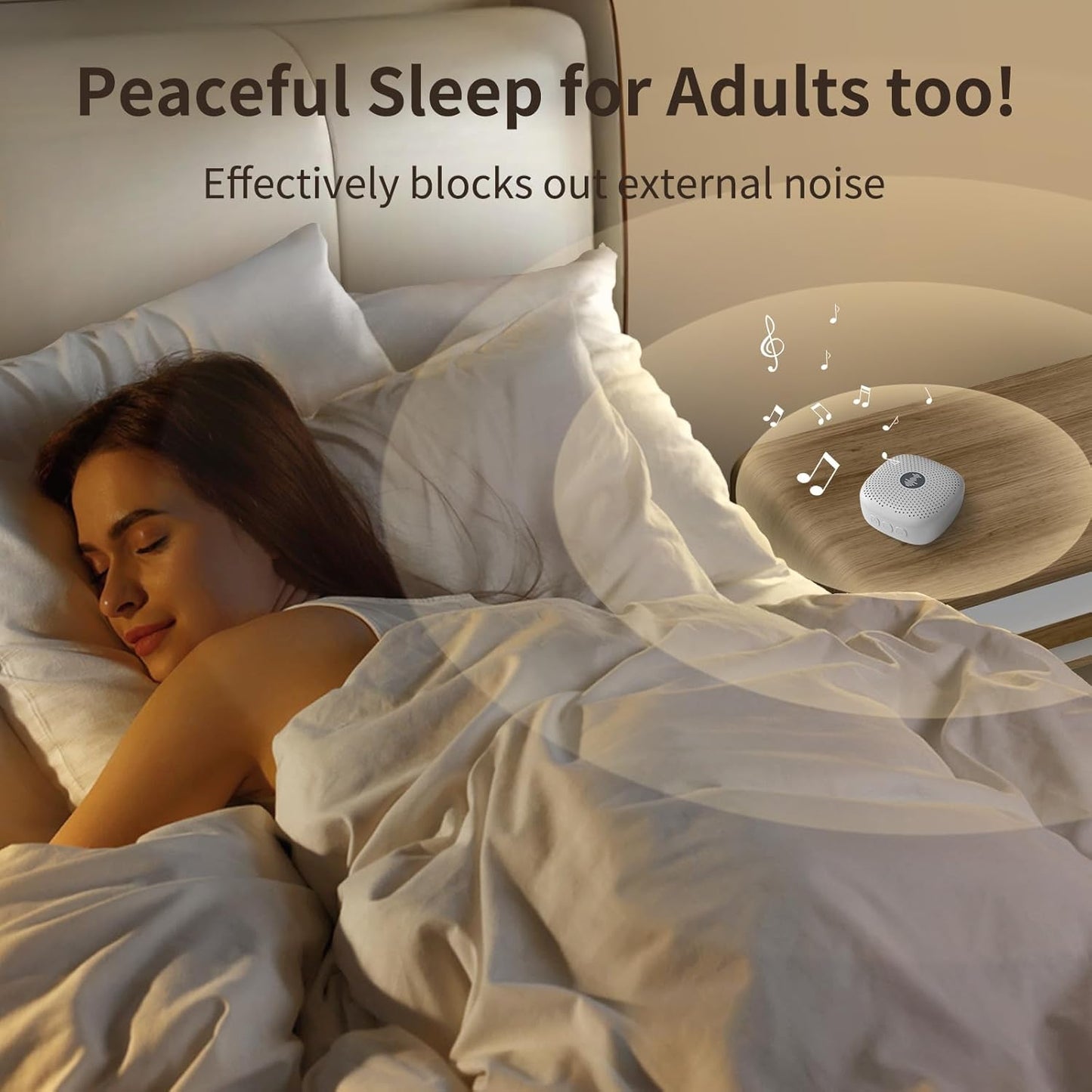 White Noise Machine,Portable Sound Machine for Baby Adult,21Soothing Sound,Auto-Off Timer,Noise Canceling for Office & Sleeping, Compact Size for Home,Travel,Registry,White