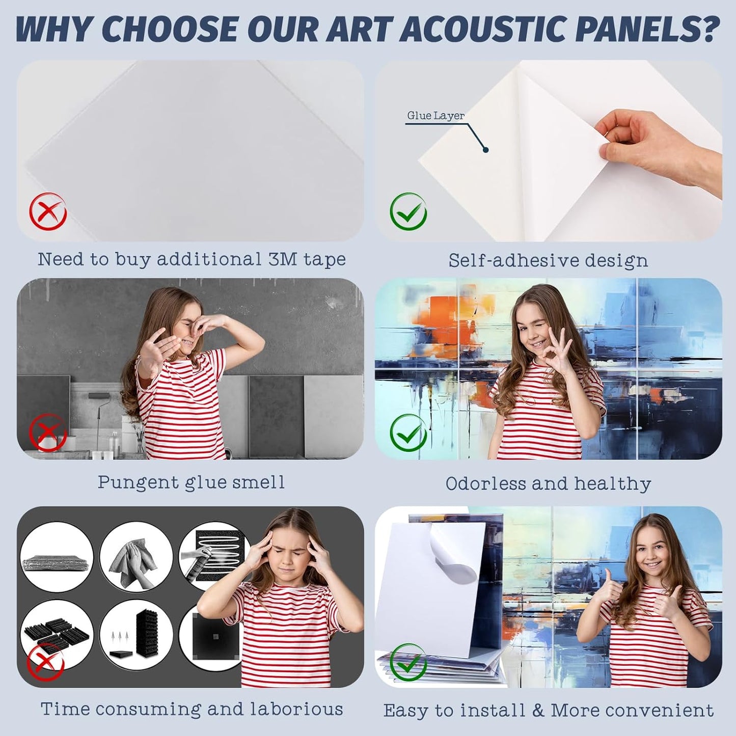 8 Pack Acoustic Panels, Soundproof Wall Panels, 48X32in Sound Proof Panels for Walls, Sound Absorbing Wall Art Decorative, Sound Dampening Panels for Recording, Home Studio(Bustling City)