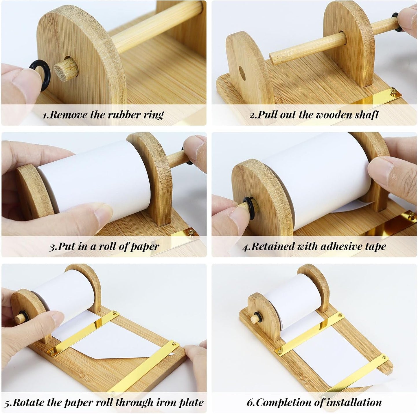 Note Paper Dispenser Desk, Wooden Paper Roll Holder for Note Taking, with 36ft Note, Desktop Grocery List Sticky Notes Holder for Desk Artwork to-Do Lists Ideal for Home