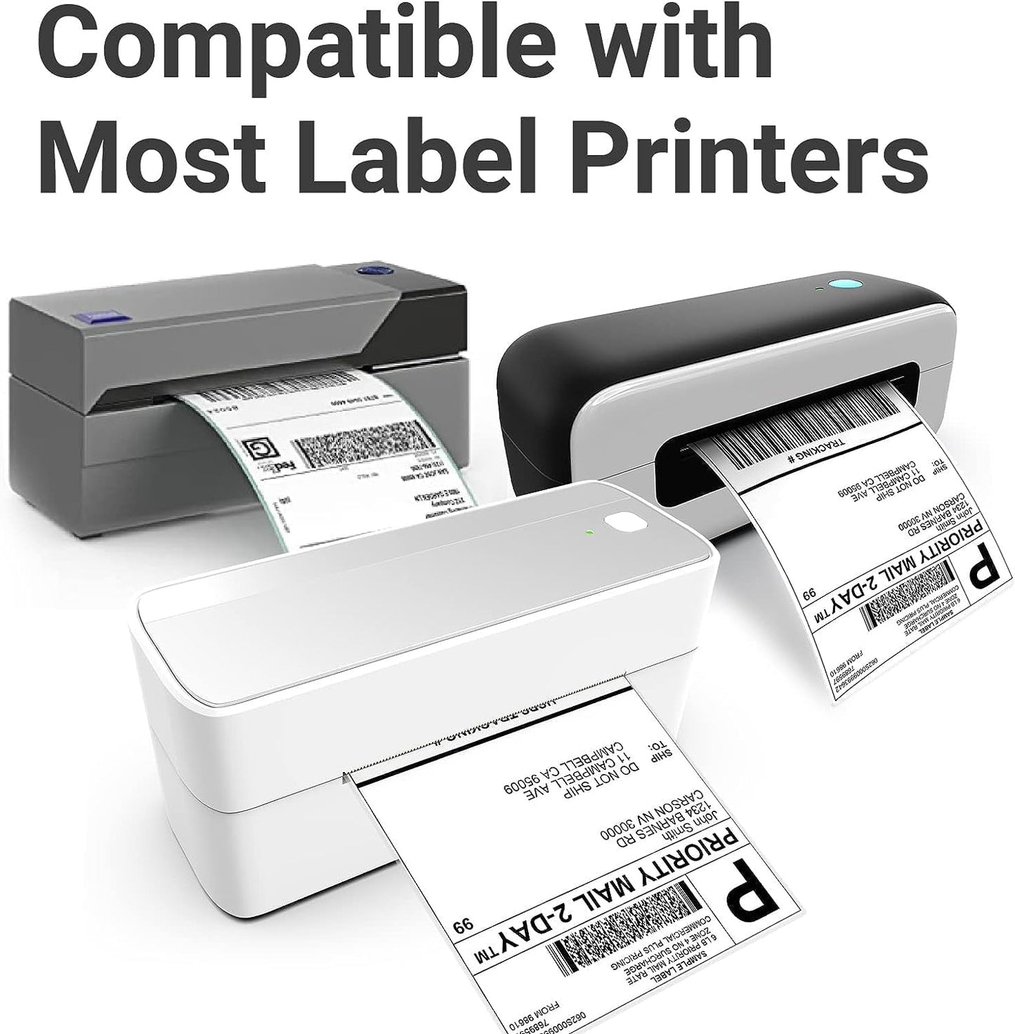 4x6 Thermal Labels, 2 Packs of 500 4x6 Fold Labels - Compatible with JADENS, ASprink, Phomemo, Rollo, Zebra, Omezizy and Other Thermal Printers