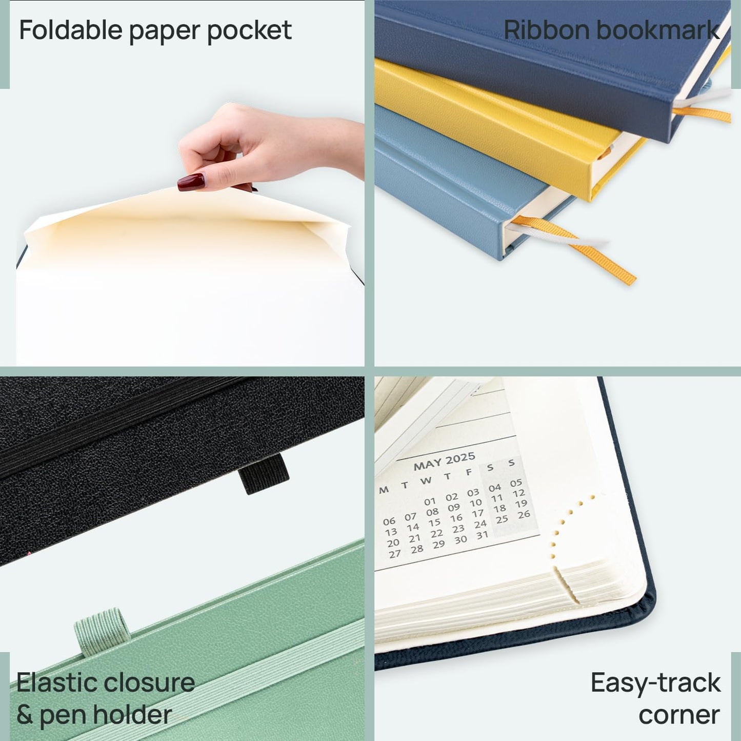 POPRUN 2025-2026 Daily Planner One Page Per Day (Large - 8.25'' x 12'') - Academic Calendar (July 2025 - June 2026), 2025 Day Appointment Book with Monthly Tabs, Hardcover - Orange