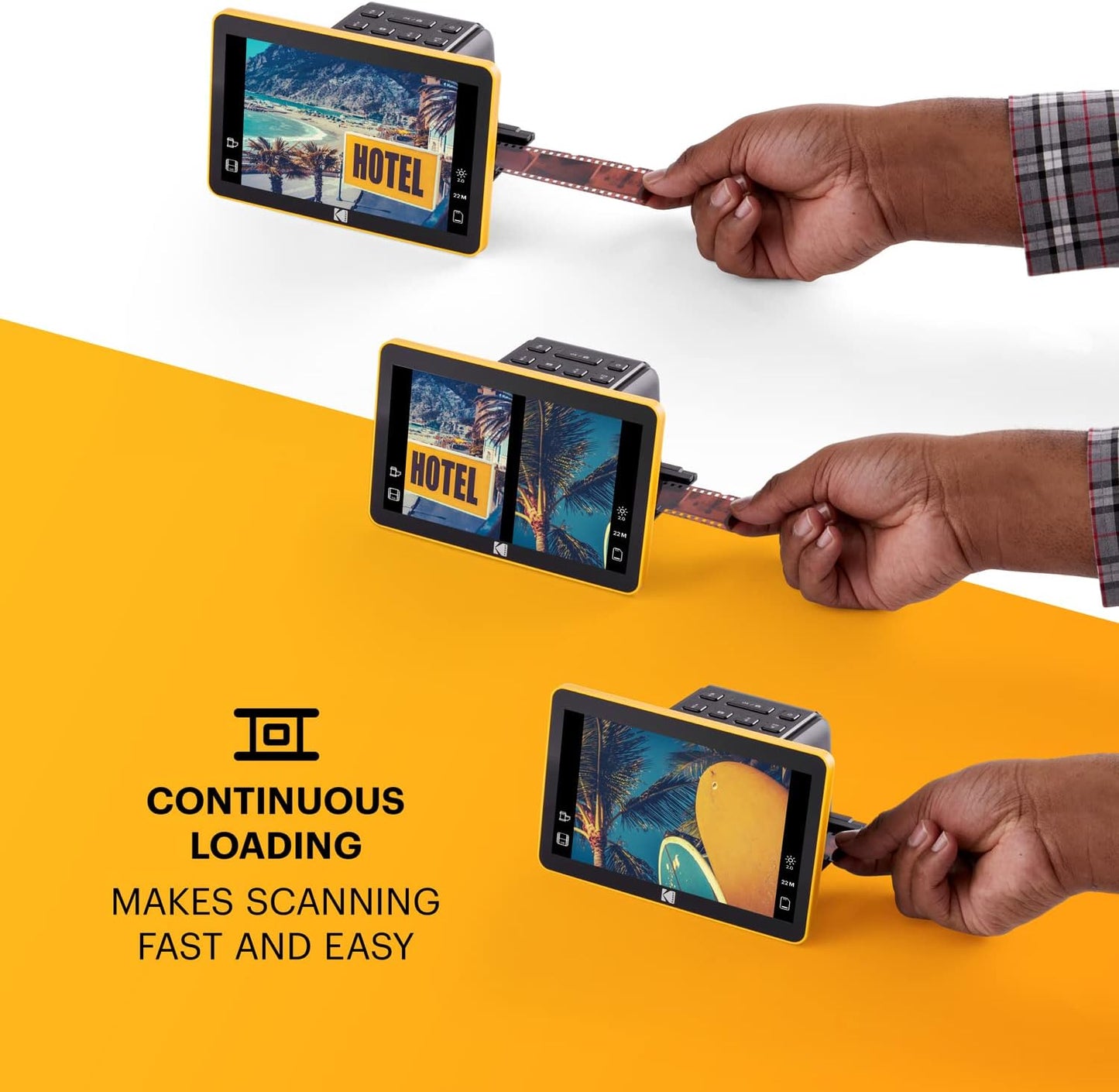 Kodak Slide N Scan Max Digital Film Slide Scanner, Black/Yellow (RODFS70)